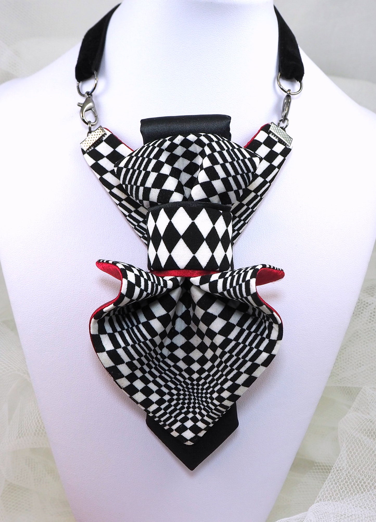 Tie "Chess Jabot" for ladies