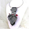 checkered blak white and red jabot for ladies