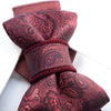 red bow tie, vertical bow tie, luxury womens tie, handmade tie, statement neckwear, unique bow tie, elegant tie for women, double-sided tie, brooch tie, pendant tie, rose wine tie, wedding accessory, business fashion, fashion necktie, Rūta Piekurienė design, artistic tie, unisex tie, special occasion tie, decorative tie, floral pattern tie, modern bow tie, Lithuanian handmade, pre-tied bow tie, gift for her