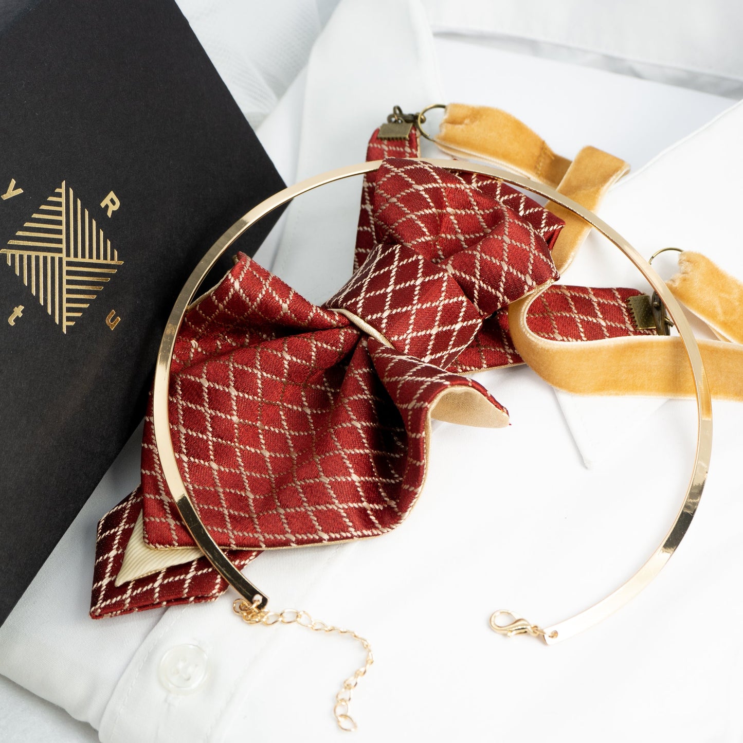 Female bow tie "Red Gothic", women's necktie,  red tie for lady