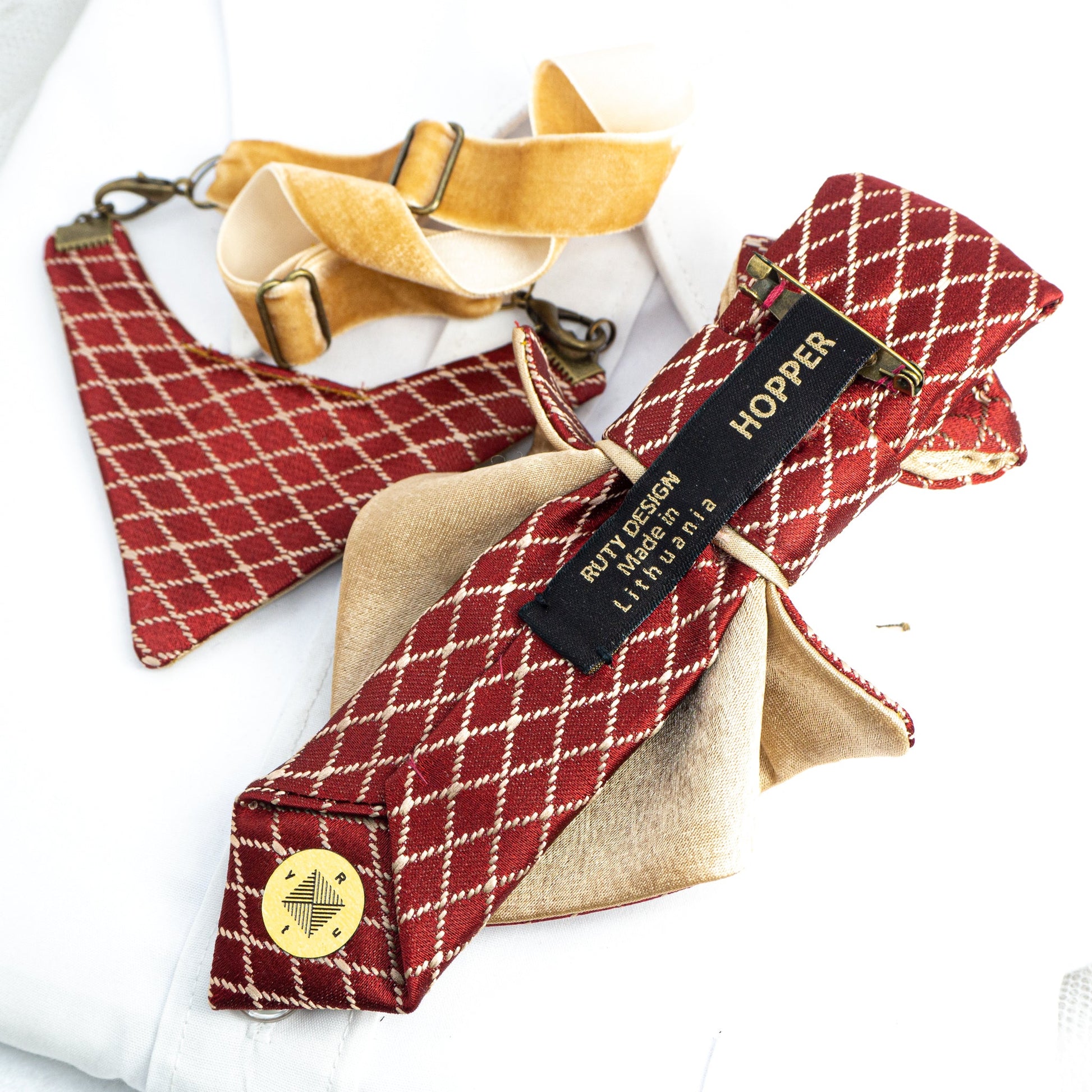 Female bow tie "Red Gothic", women's necktie,  red tie for lady