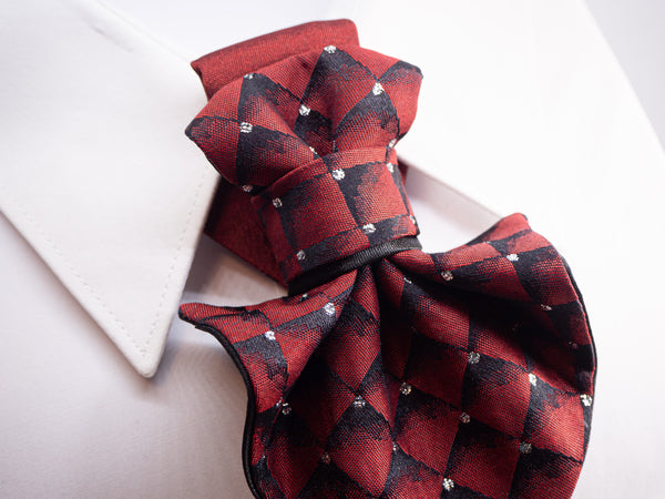 Burgundy bow tie for women