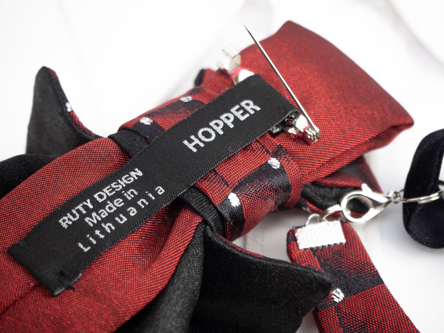 Handmade Elegant women' bow tie burgundy color