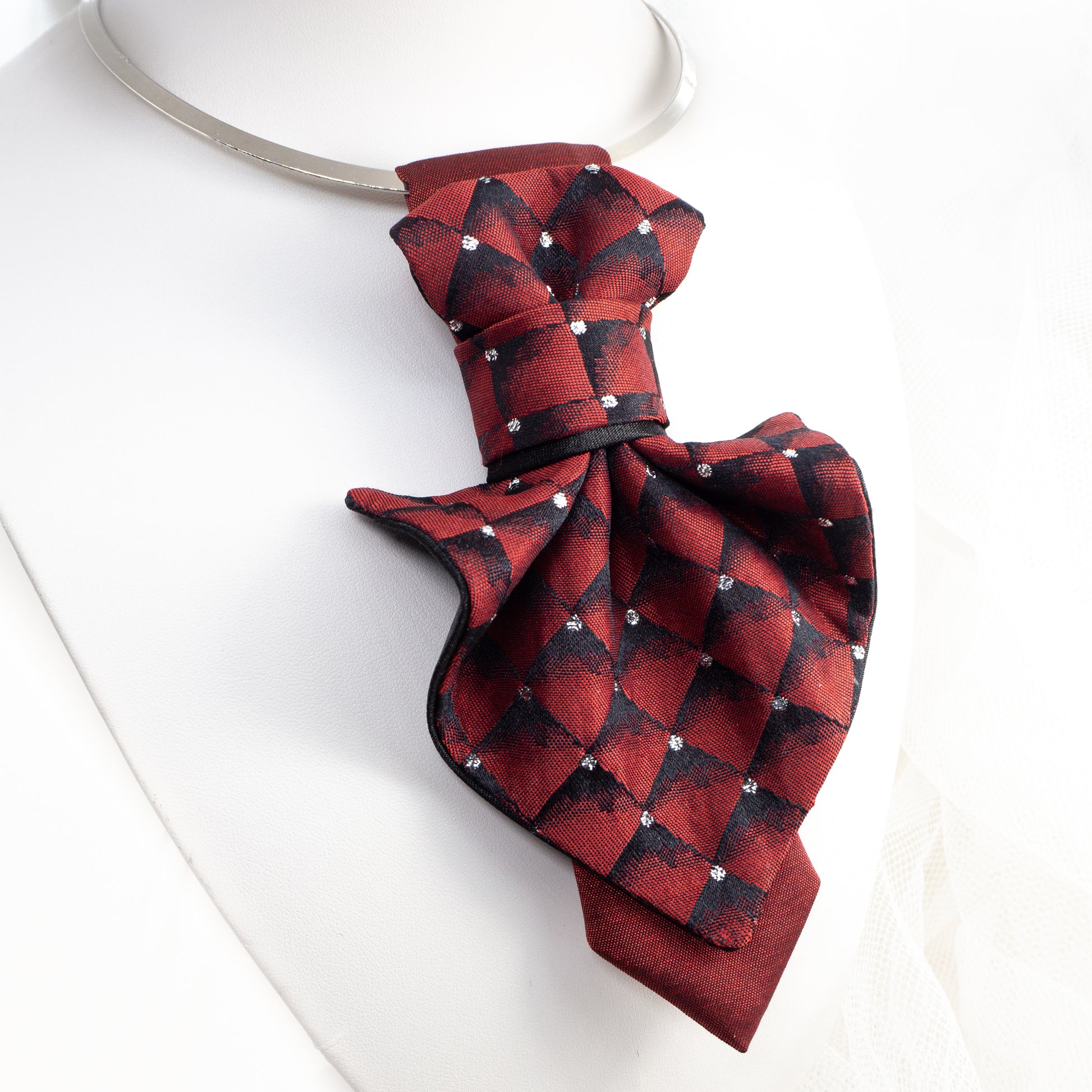 Women' bow tie  "Burgundy diamond"