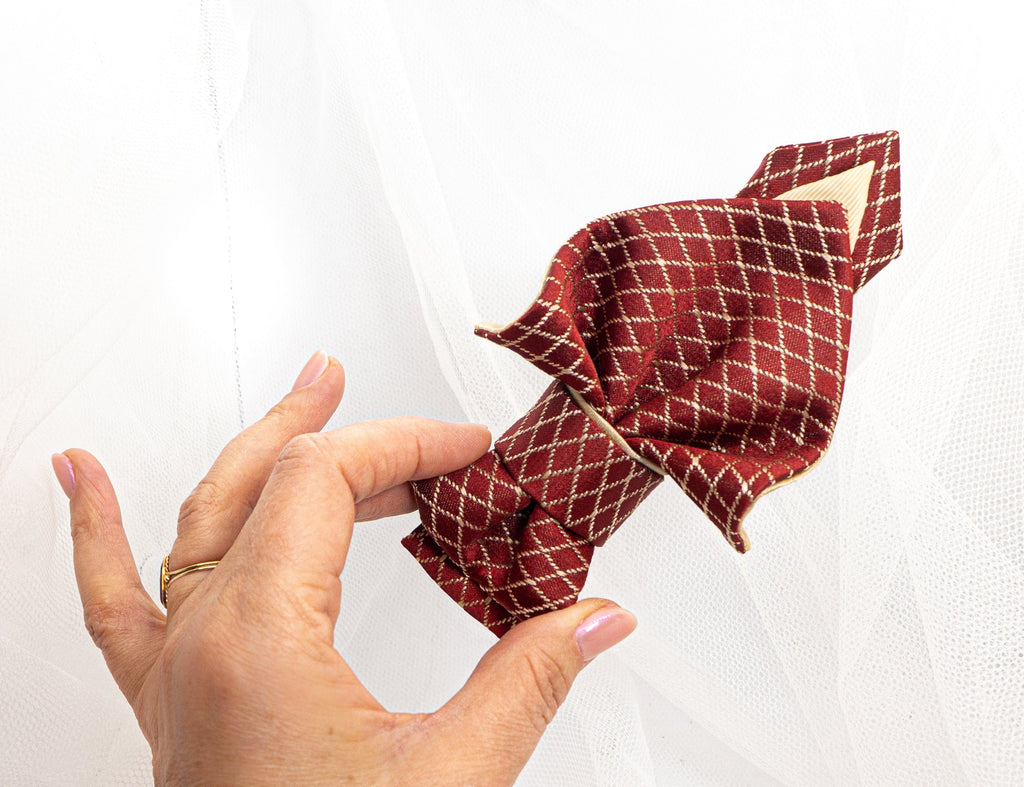 Female bow tie "Red Gothic", women's necktie,  red tie for lady 