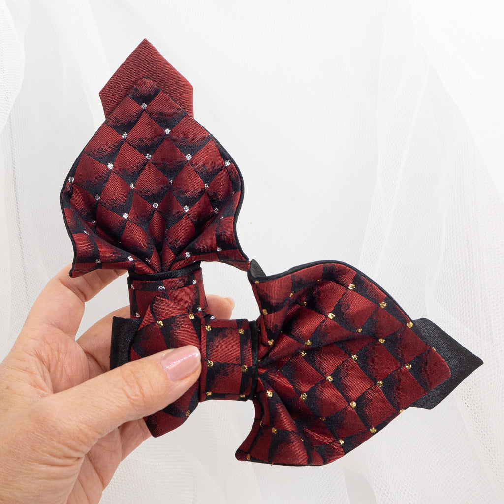 bordo Jabot necktie for women Burgundy diamond necktie, modern jabot, red jabot necktie for women, unique bow tie for ladies, femme evening neckwear accessory, stylish neckwear for women, luxury handmade women’s tie, artistic women’s neck accessory, elegant statement necktie, designer jabot for special occasions, feminine formal neckwear, original artisan necktie, handmade fashion jabot bow, baroque-style women’s jabot, fashionable women's cravat 
