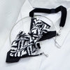 LADIES BOW TIE, Necktie for women, black and white tie for lady side view lack and white patterned fabric necklace, geometric design necktie, textile statement jewelry, modern neck accessory, unique fabric neckwear, monochrome patterned tie, fashion fabric necklace, handmade textile jewelry, bold geometric neckpiece, graphic pattern neck accessory, contemporary fabric design