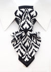 LADIES BOW TIE, Necktie for women, black and white tie for lady