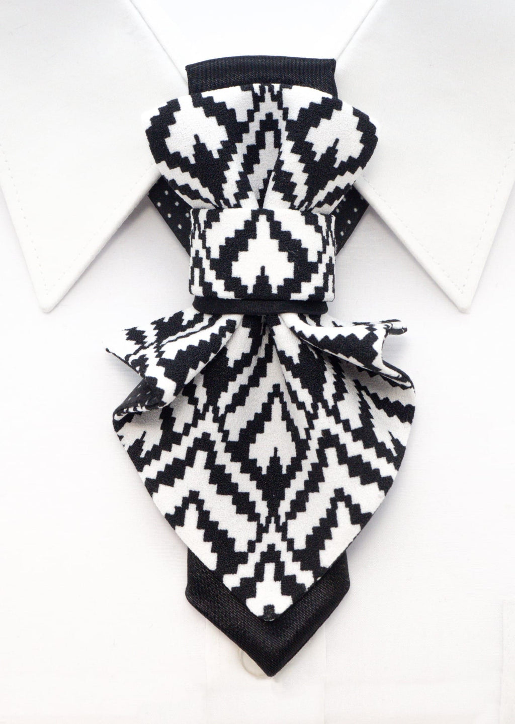 LADIES BOW TIE, Necktie for women, black and white tie for lady
