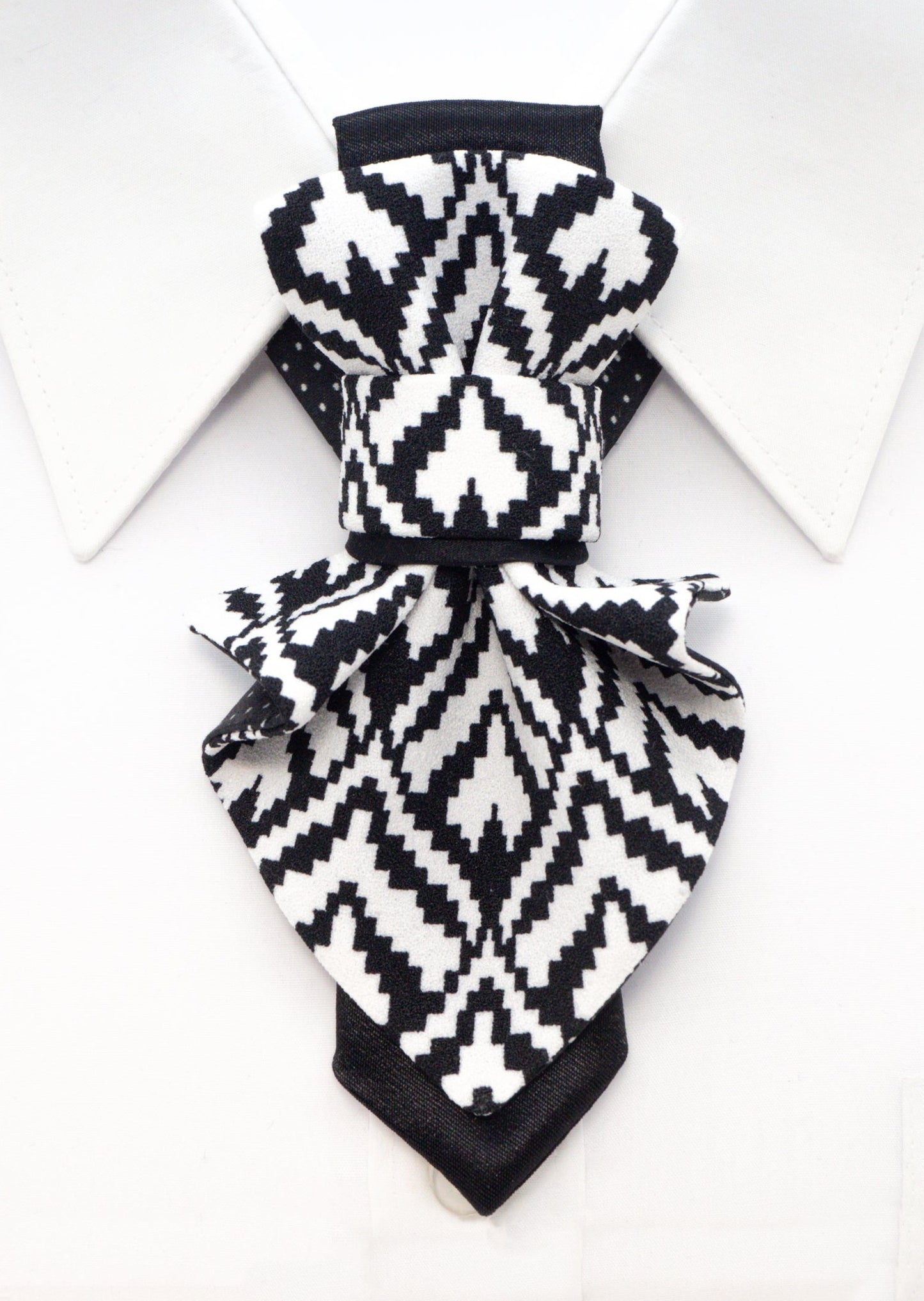 LADIES BOW TIE, Necktie for women, black and white tie for lady