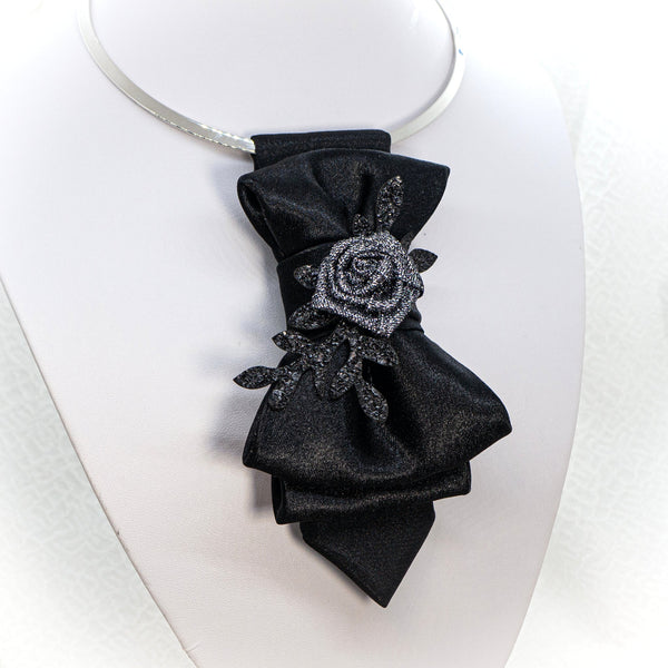 BOW TIE "SILVER ROSE"
