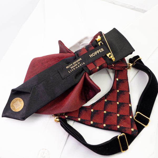 bordo Jabot necktie for women 