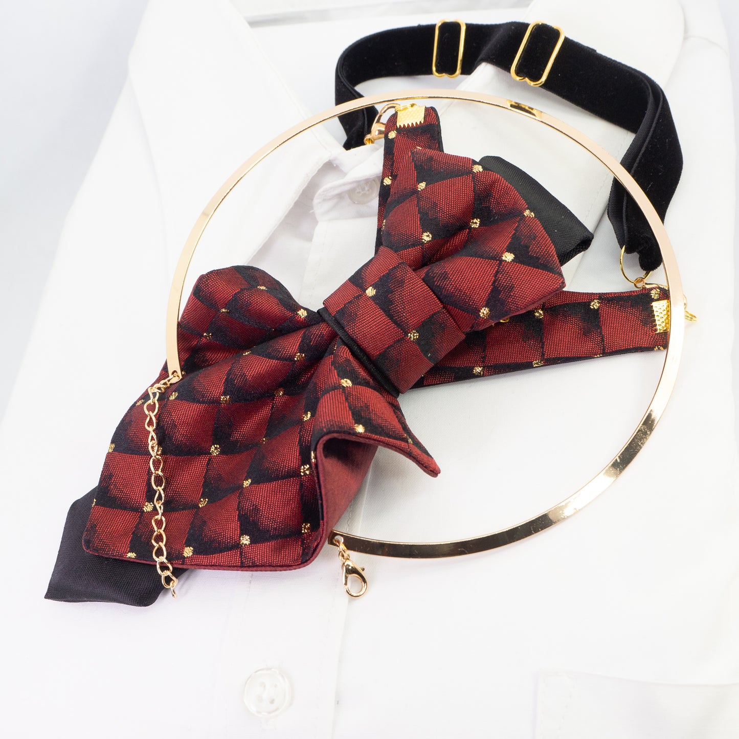 bordo Jabot necktie for women  Burgundy diamond necktie, modern jabot, red jabot necktie for women, unique bow tie for ladies, femme evening neckwear accessory, stylish neckwear for women, luxury handmade women’s tie, artistic women’s neck accessory, elegant statement necktie, designer jabot for special occasions, feminine formal neckwear, original artisan necktie, handmade fashion jabot bow, baroque-style women’s jabot, fashionable women's cravat