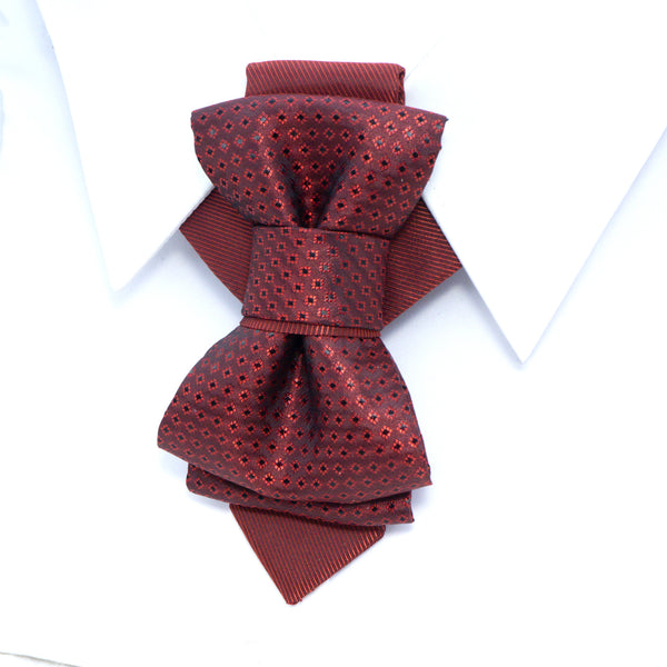 Red wedding bow tie, Red necktie for groom, bow tie for men side view