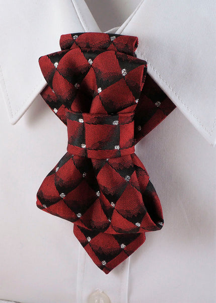 Wedding tie, HOPPER TIE BURGUNDY DIAMOND, Burgundy bow tie "Burgundy diamond" is perfect for both the groom and the guest of a solemn wedding. Both for a luxurious dinner and an important day at work.
