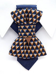 Bow tie with triangles, colorful bow tie, Blue hopper tie, vedding necktie 