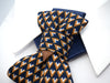 Bow tie with triangles, colorful bow tie, Blue hopper tie, vedding necktie