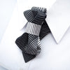 Bow tie with black and white strips, Elegant necktie, Hopper tie black and white