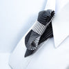 elegant tie, Bow tie with black and white strips, Elegant necktie, Hopper tie black and white
