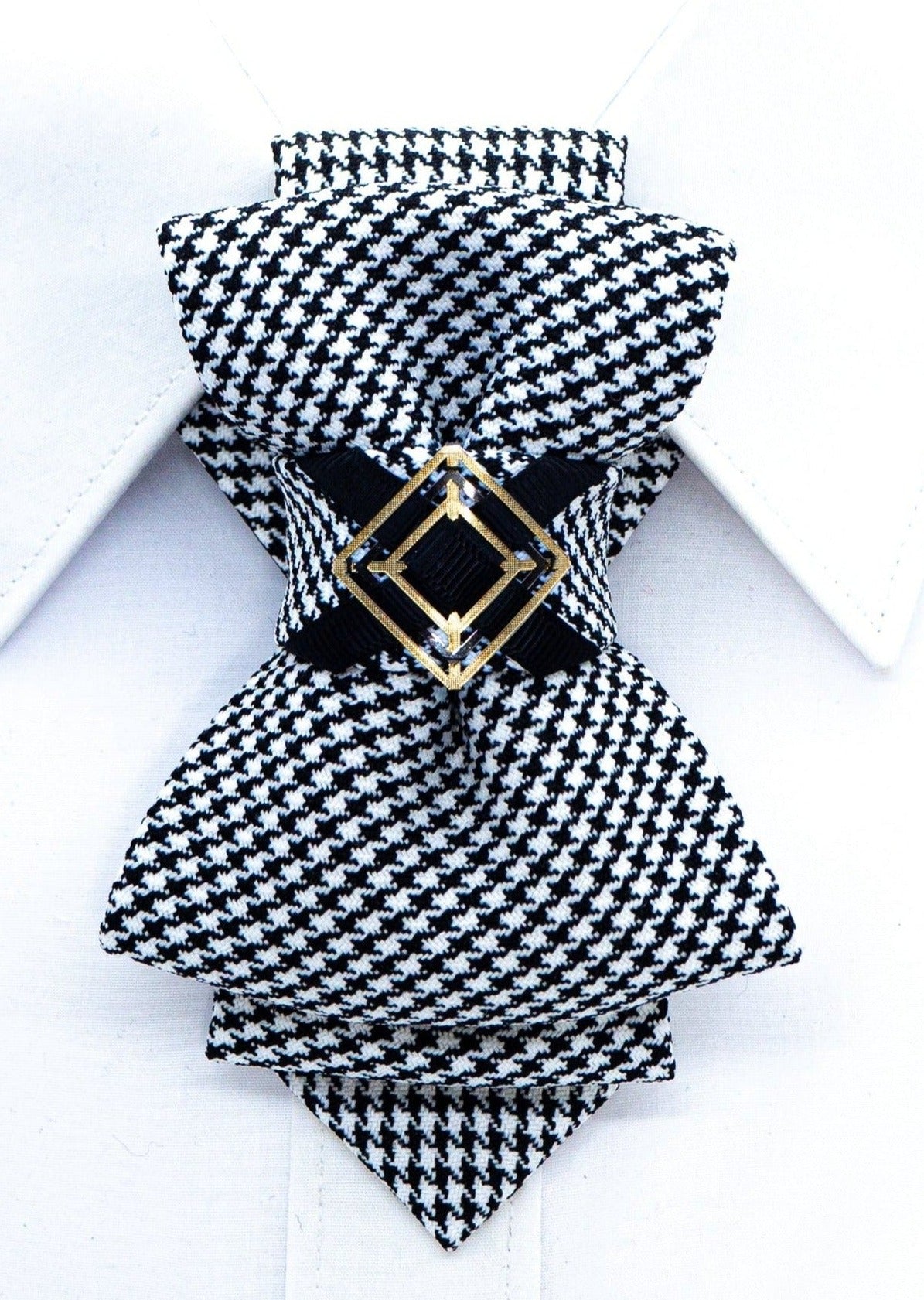 Tie for women, Black and White necktie for lady, LADIES BOW TIE