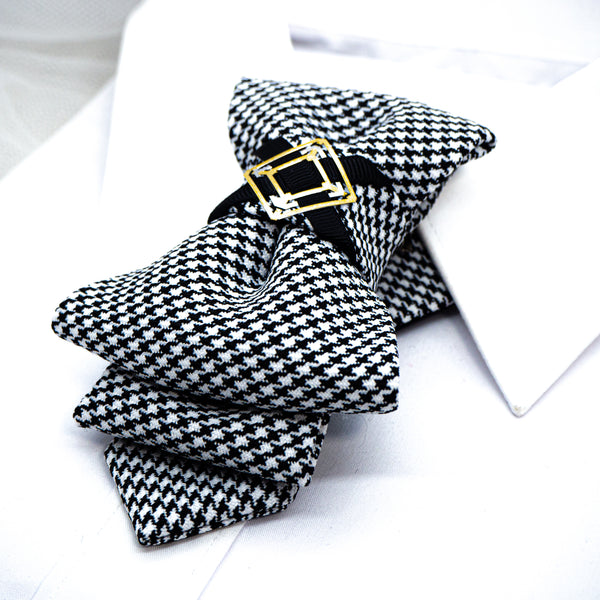 Tie for women, Black and White necktie for lady