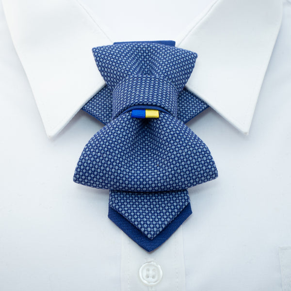 down view ukraine hopper tie, blue and yellow tie, tie with ukrainian flag, ukraine tie, kiev tie