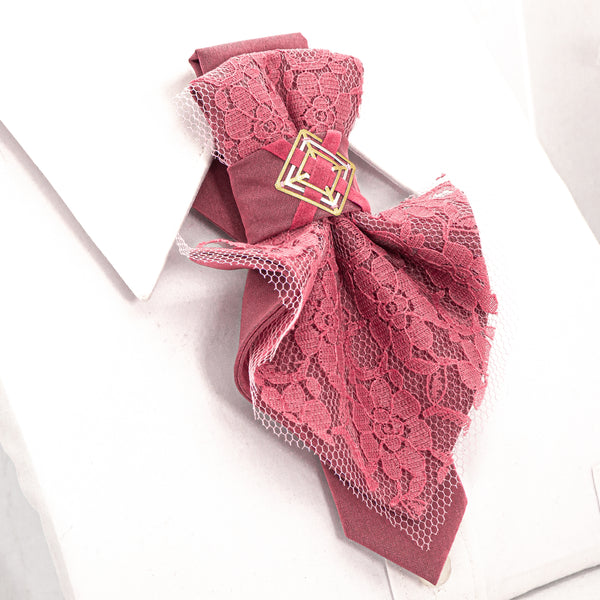 Womens red necktie, Rose tie for lady, hopper tie princess of rose