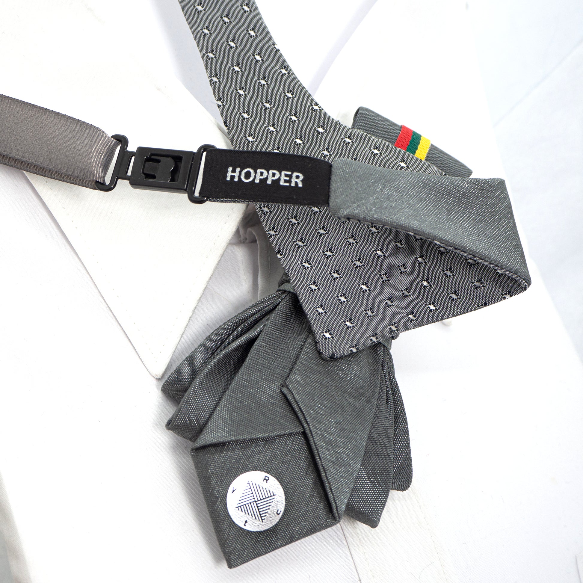 Novelty tie, Lithuania flag tie, Lithuania tie with Vytis symbol back side view