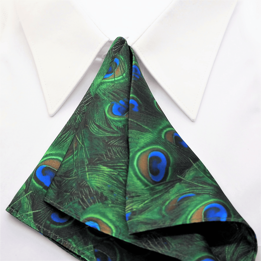 Pocket square "Peacock feather "