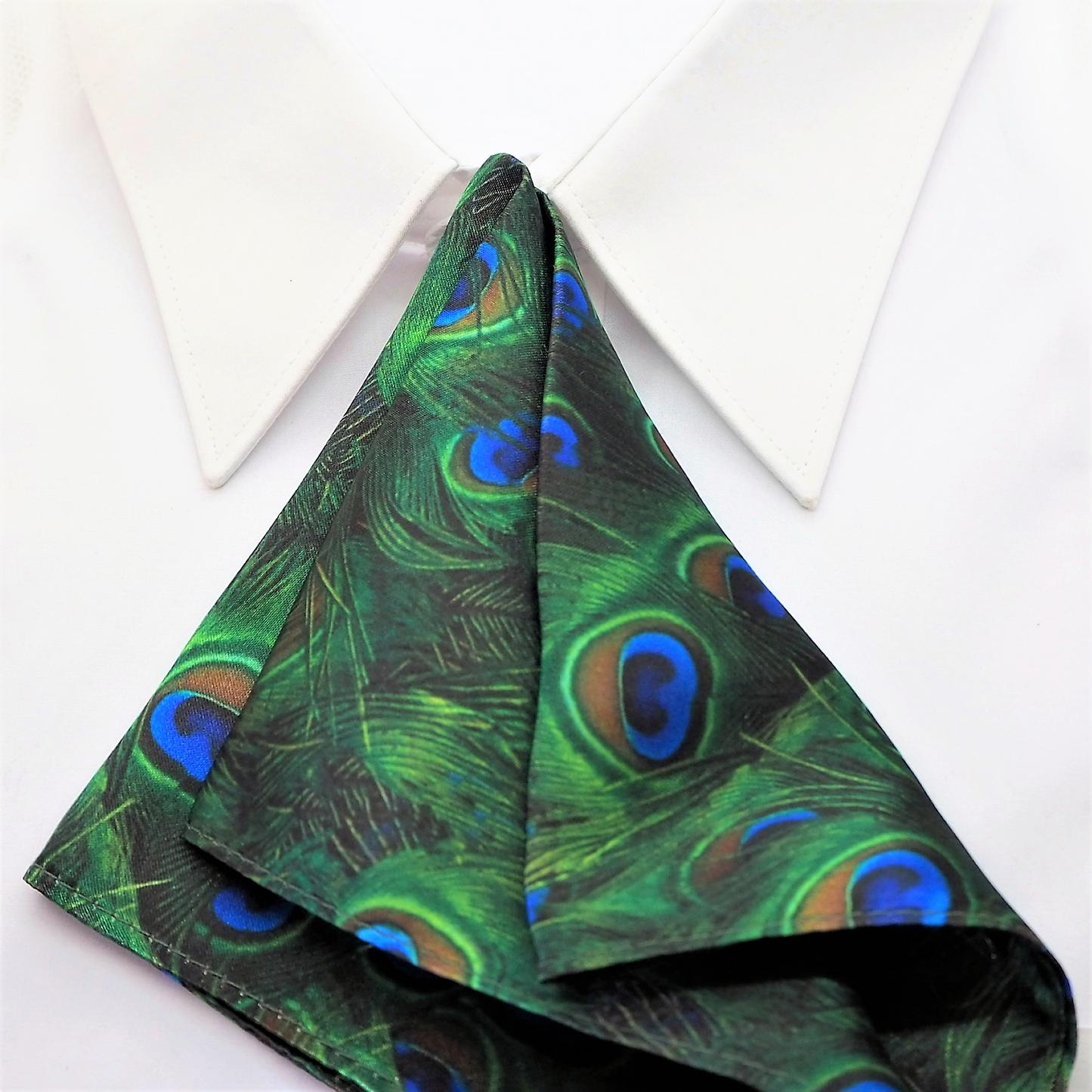 Pocket square "Peacock feather "