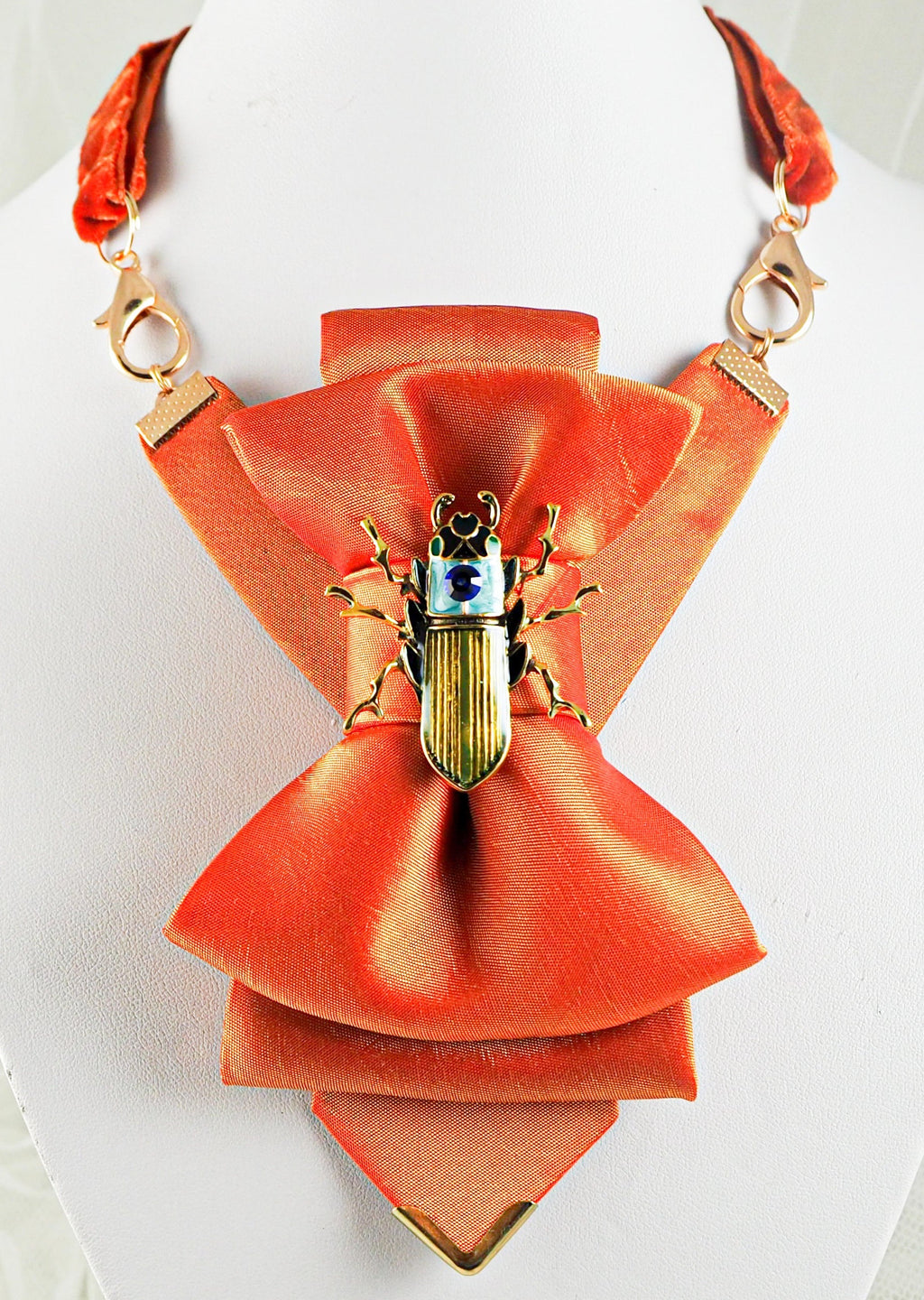 Hopper tie, Orange bow tie, Yellow bow tie, Summer neck accessory, Unique bow tie, Designer neckwear, Artistic bow tie, Unisex necktie, Statement tie, Gold insect bow tie, Pendant bow tie, Versatile bow tie, Fashion bow tie, RutyDesign tie, Orange dream tie, Lithuanian design tie, One of a kind tie, Handmade bow tie, Modern bow tie, Bold color tie, Elegant unisex accessory, Adjustable hoop tie, Orange fashion accessory
