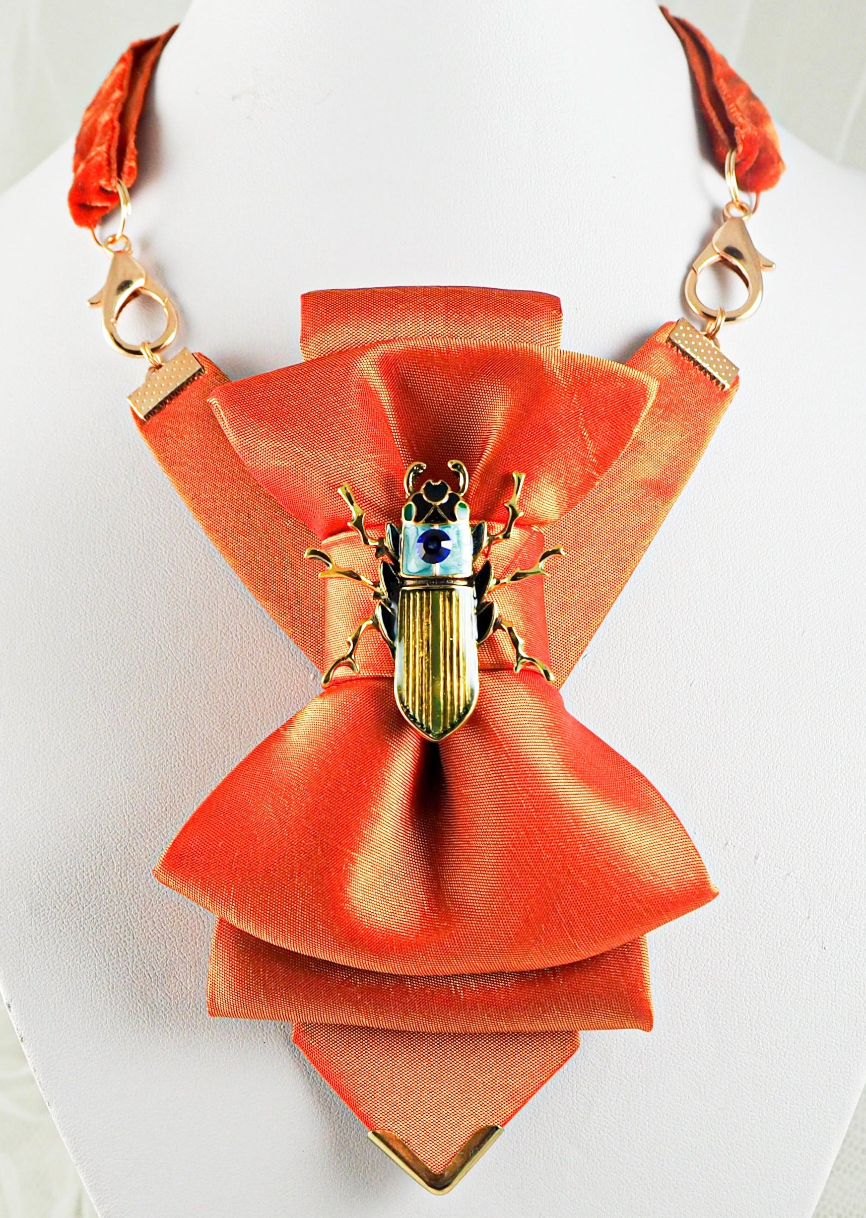 Hopper tie, Orange bow tie, Yellow bow tie, Summer neck accessory, Unique bow tie, Designer neckwear, Artistic bow tie, Unisex necktie, Statement tie, Gold insect bow tie, Pendant bow tie, Versatile bow tie, Fashion bow tie, RutyDesign tie, Orange dream tie, Lithuanian design tie, One of a kind tie, Handmade bow tie, Modern bow tie, Bold color tie, Elegant unisex accessory, Adjustable hoop tie, Orange fashion accessory
