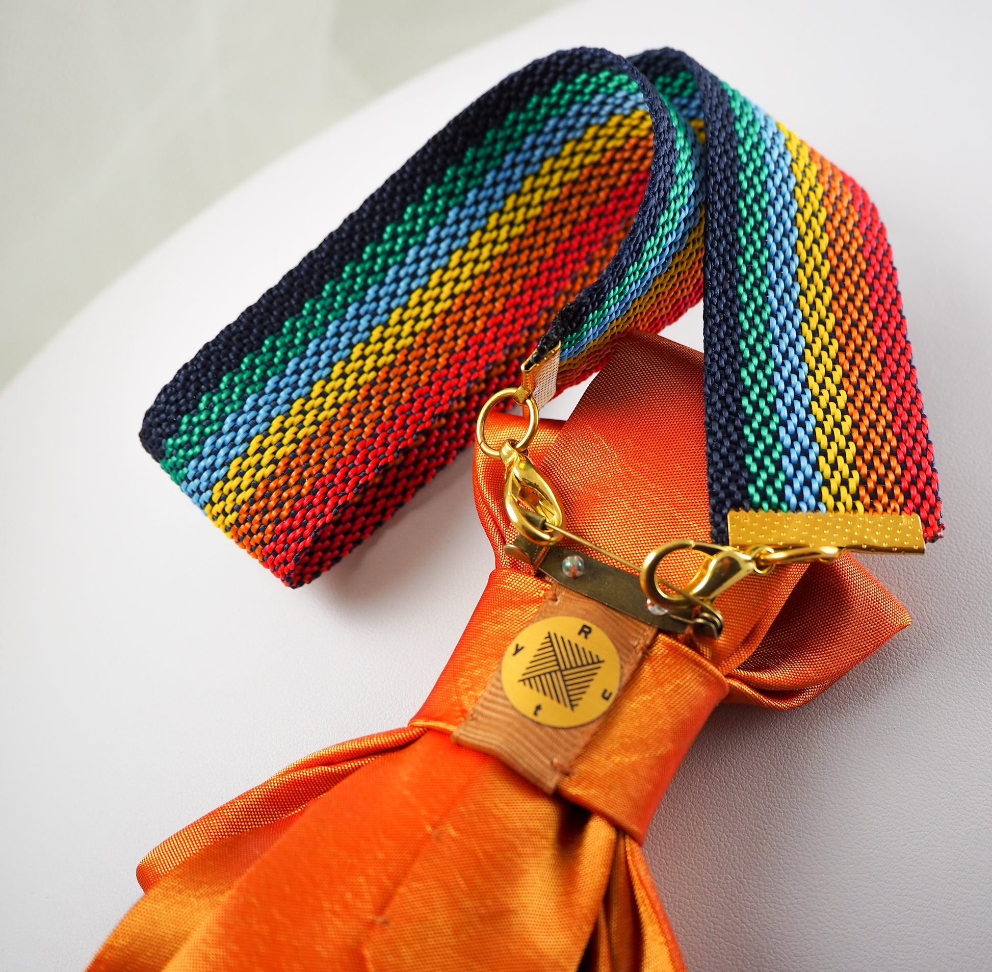 Hopper tie, Orange bow tie, Yellow bow tie, Summer neck accessory, Unique bow tie, Designer neckwear, Artistic bow tie, Unisex necktie, Statement tie, Gold insect bow tie, Pendant bow tie, Versatile bow tie, Fashion bow tie, RutyDesign tie, Orange dream tie, Lithuanian design tie, One of a kind tie, Handmade bow tie, Modern bow tie, Bold color tie, Elegant unisex accessory, Adjustable hoop tie, Orange fashion accessory LADIES HOPPER TIE ORANGE DREAM  FOR LADIES