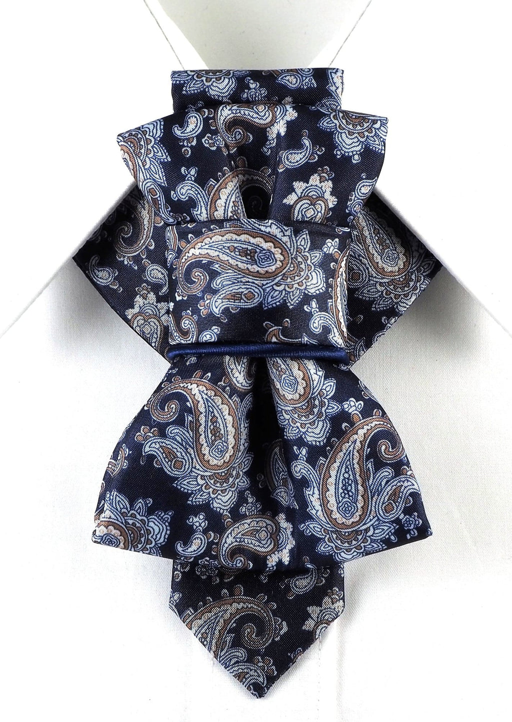 handmade luxury wedding necktie, vertical bow tie, paisley pattern tie, navy blue tie, beige blue paisley tie, groom accessory, unique mens tie, formal event tie, elegant neckwear, satin bow tie, modern classic tie, handmade bow tie, groomsmen gift, luxury tie for wedding, patterned vertical bow, navy paisley necktie, sophisticated menswear, unique wedding tie, stylish bow tie, formal mens accessory, refined tie for groom HOPPER TIE ORIENTAL TALE II