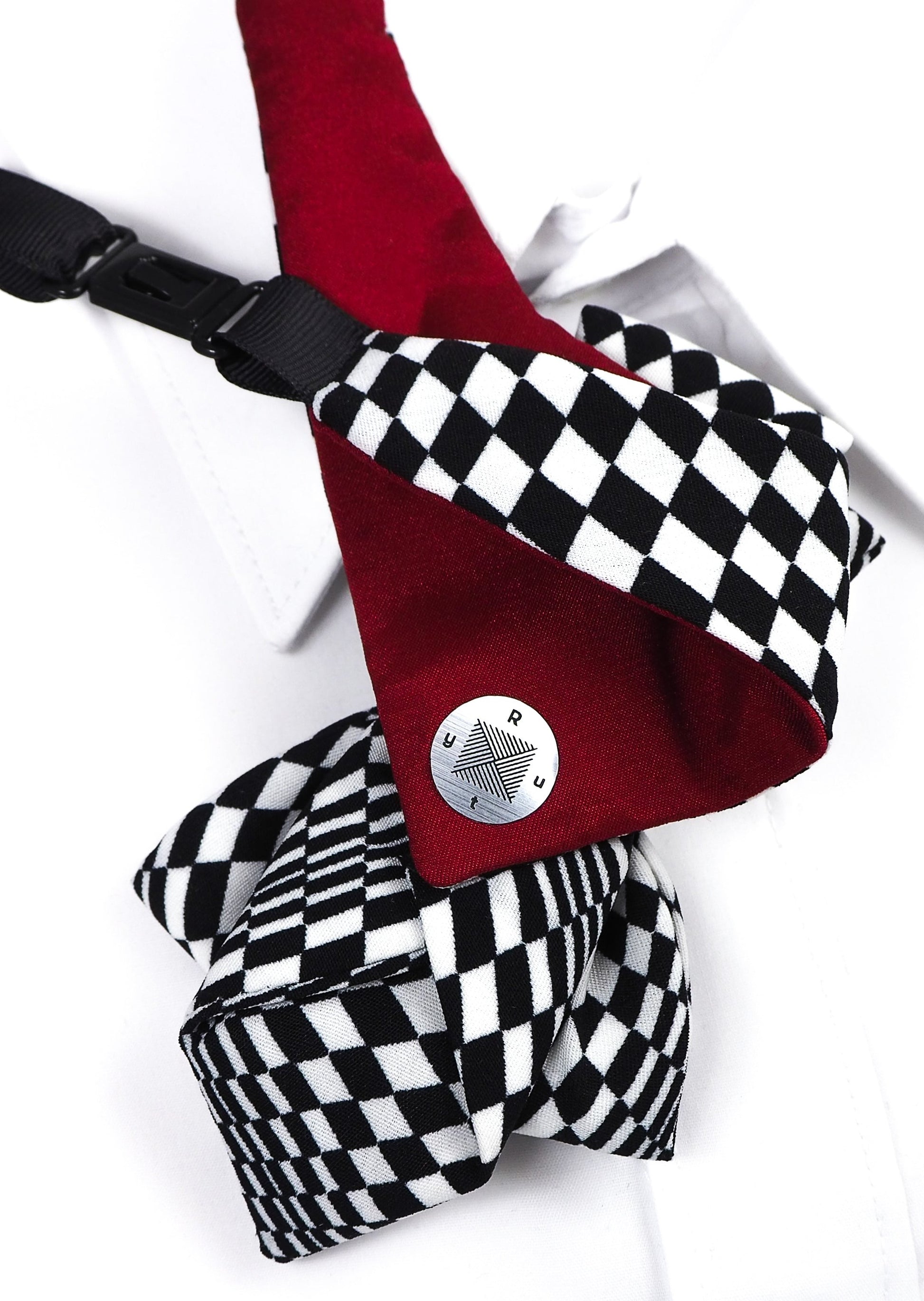 Handamde Checkered hopper tie "Chess player"