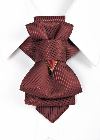 uxury necktie, handmade tie, burgundy tie, wedding tie, groom accessory, musician tie, performer tie, stage outfit, unique neckwear, layered necktie, formal wear, luxury menswear, wine red tie, striped tie, gala accessory, mens fashion, artistic tie, luxury wedding accessory, Bow Tie, Tie for wedding suite SHIRAZ hopper tie Bow tie