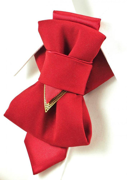 HOPPER TIE CORRIDA, Red bow tie for weddings side view