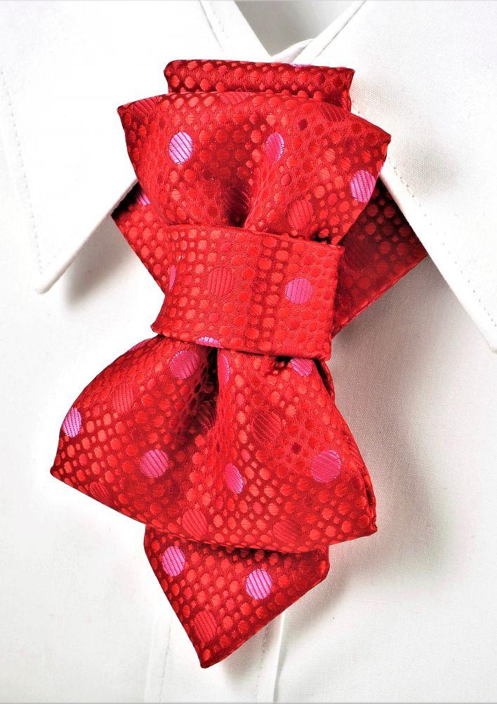 HOPPER TIE FIREWORKS. wedding tie, necktie for groom, unique elegant red tie side view