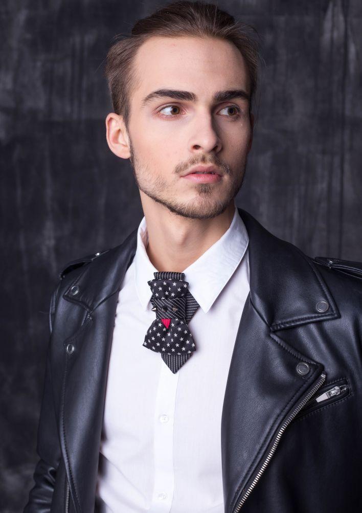 black star bow tie, handmade necktie, vertical bow tie, striped tie, unique party accessory, musician tie, performer neckwear, gothic tie, punk bow tie, artistic tie, black and white tie, red accent tie, luxury handmade tie, ruty design tie
