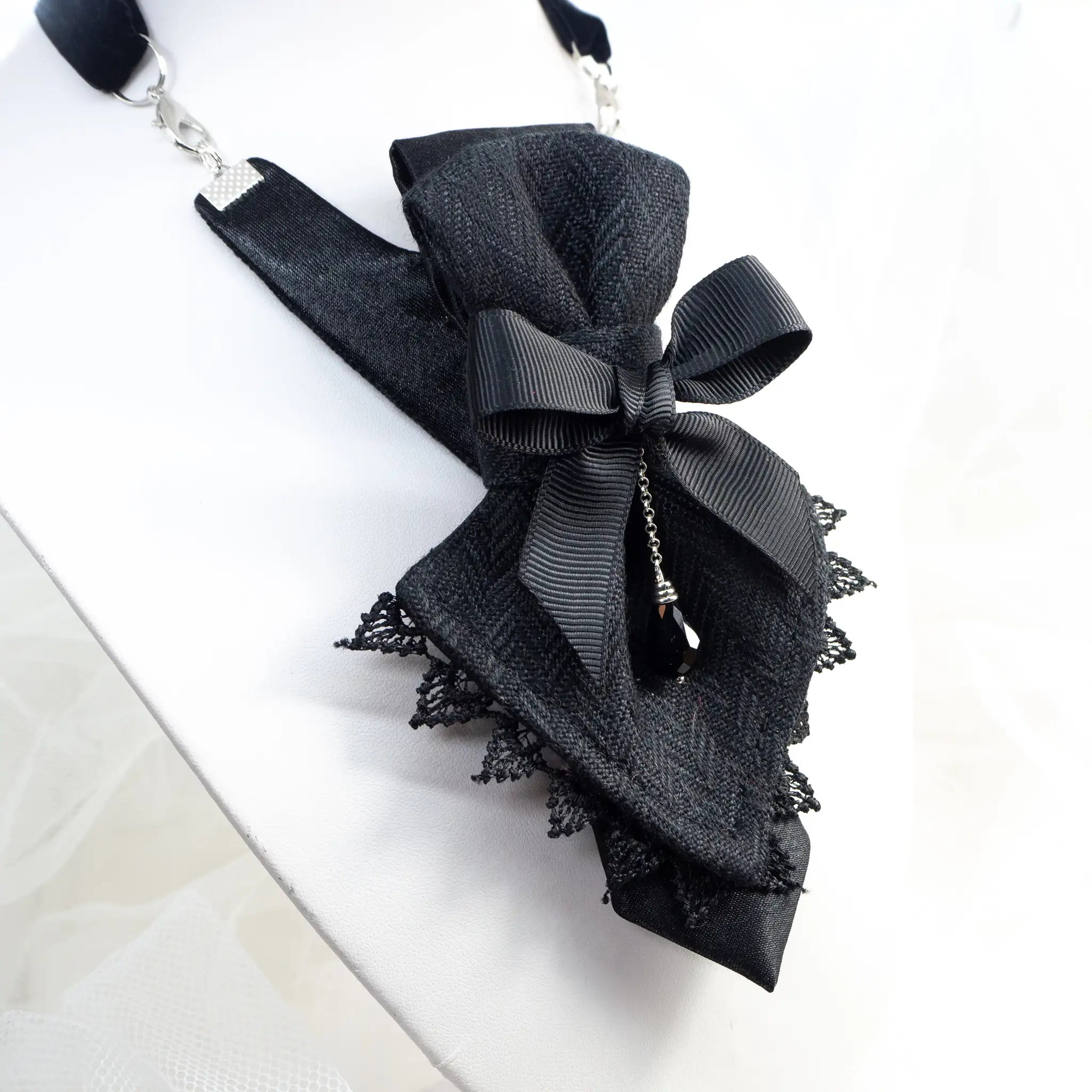 Ladies' Black Necktie, Black tie fow stylish women, Necktie for ger, Gift black tie for elegant women