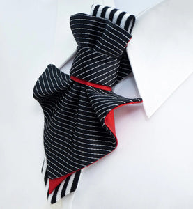 Handmade black white red bow tie, Women's bow tie "Contrasts", Black tie for her, Gift for women bneck accessorie, Unique necktie for lady 