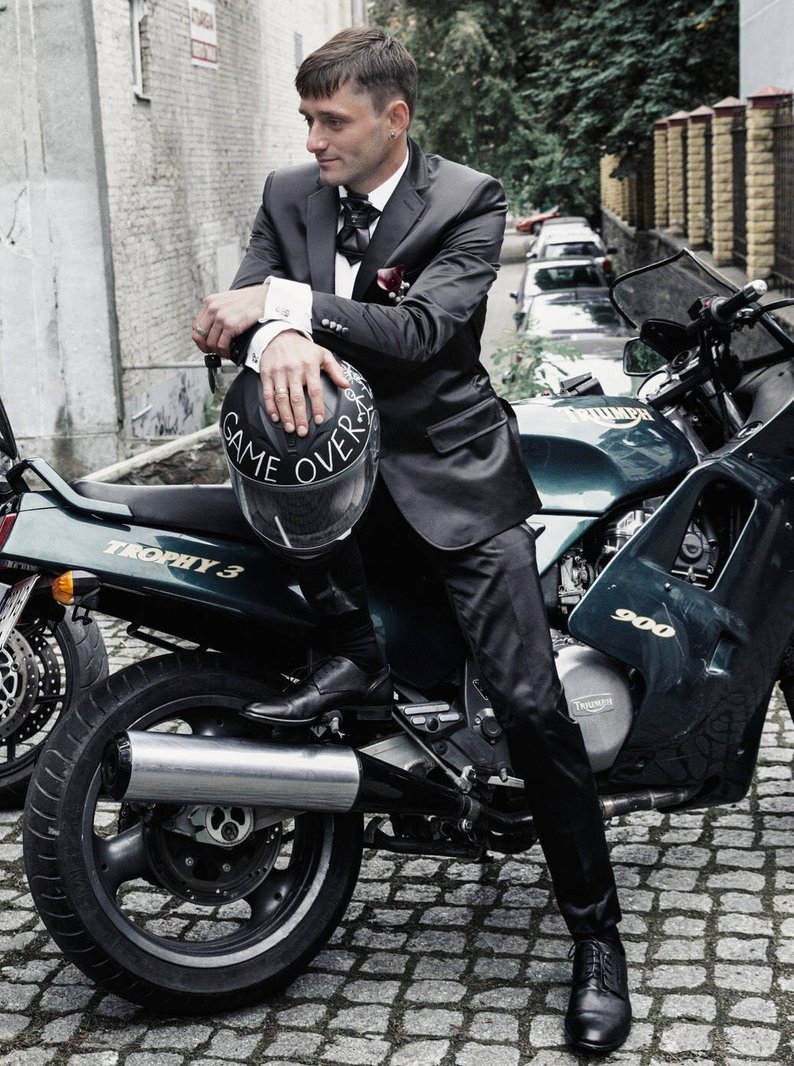 HOPPER TIE BIKER,  Black leather unique Bow tie
