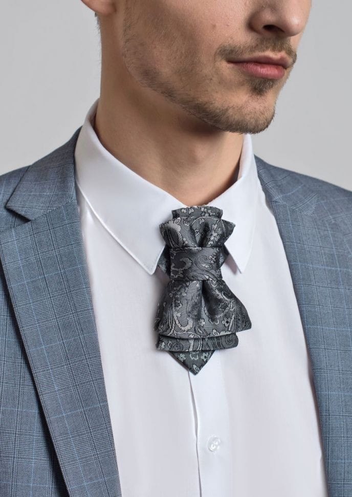 HOPPER TIE SILVER GARDEN, Hopper bow tie Ruty Design Bow Tie Original vertical bow tie Hand made