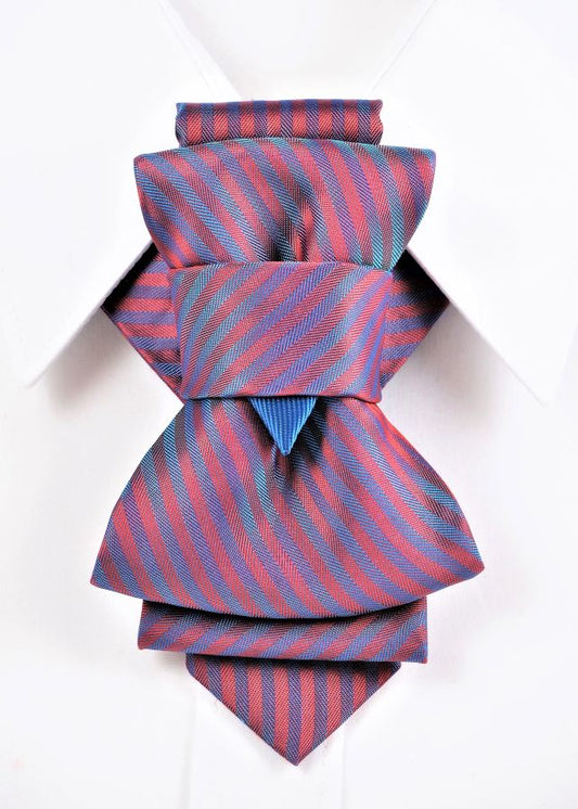 HOPPER TIE DIALOGUE, Wedding bow tie purple striped necktie, blue suit, outdoor wedding, elegant, smiling
Men's wedding necktie, unique purple pattern, elegant bow tie, formal wear, groom attire
Designer cravat, sophisticated men's accessory, striped bow tie, luxury wedding fashion
Purple striped necktie, boutonniere, wedding suit, stylish groom, formal event